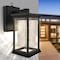 Luxrite Dusk to Dawn Outdoor LED Wall Lantern Bubble Glass 3CCT 3000K-5000K IP54 12W 1200LM Black Aluminum LR40306-1PK - alternate 1